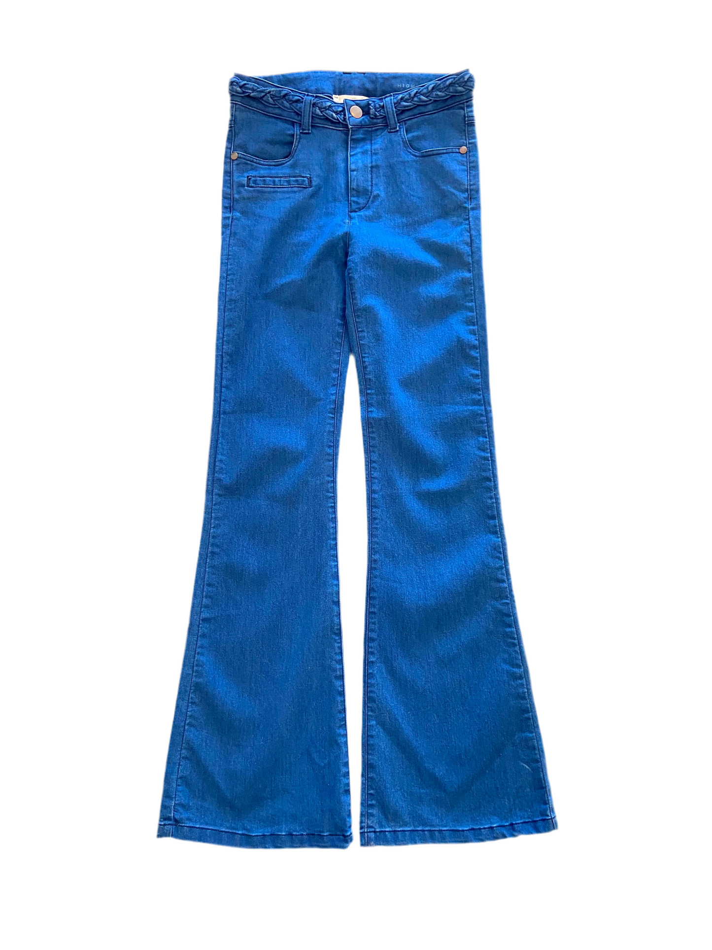 Jean ceinture tresser et patte d'éléphant