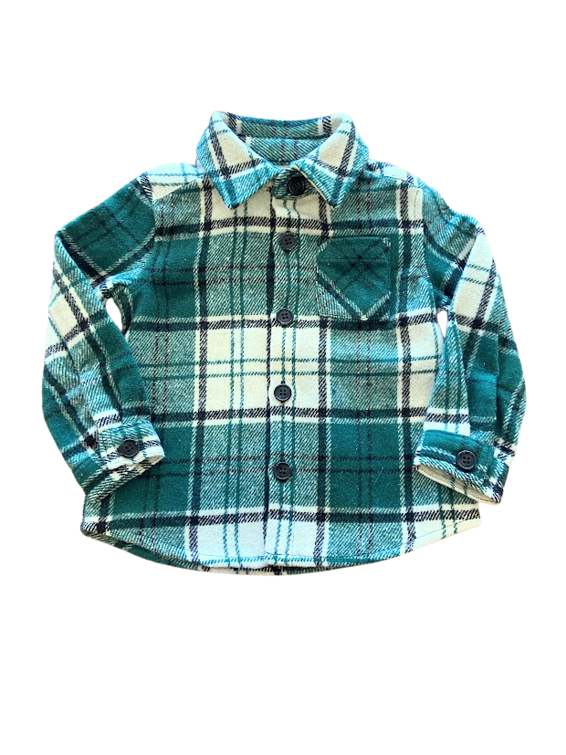 Chemise en flanelle carreaux vert