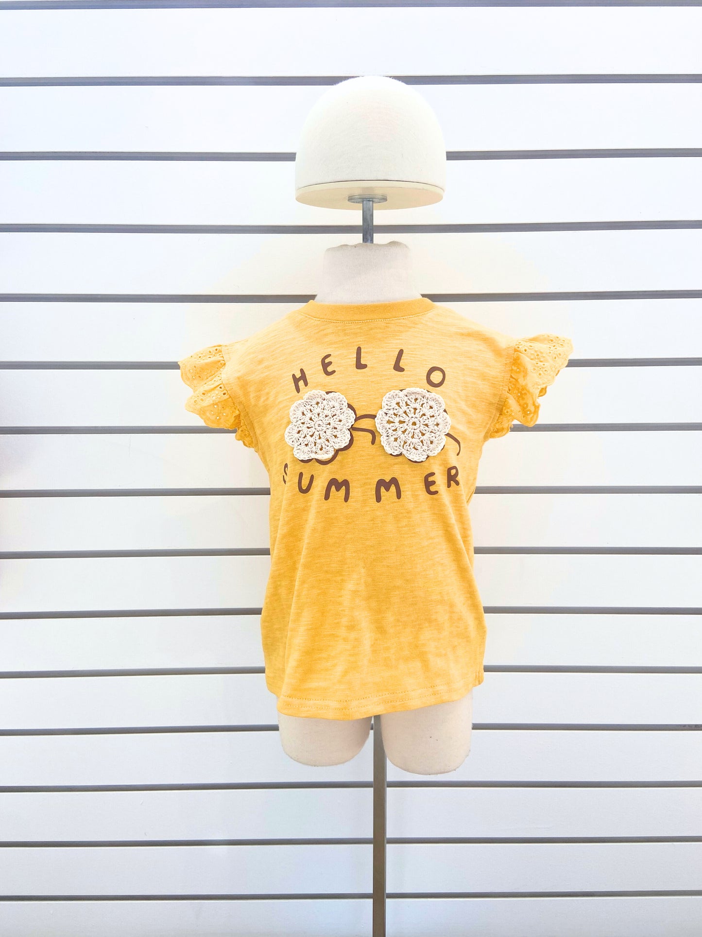 T-shirt jaune imprimé Lunette