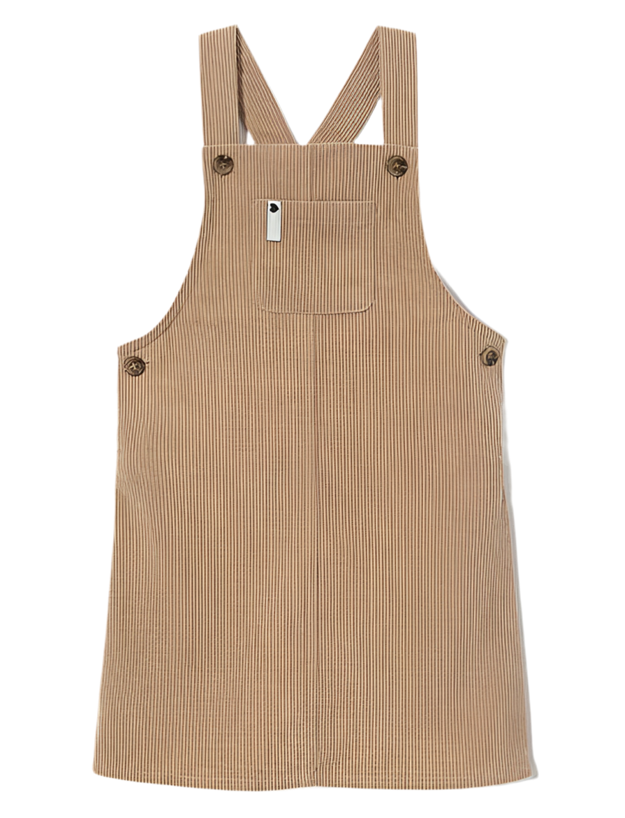 Robe salopette en corduroy beige