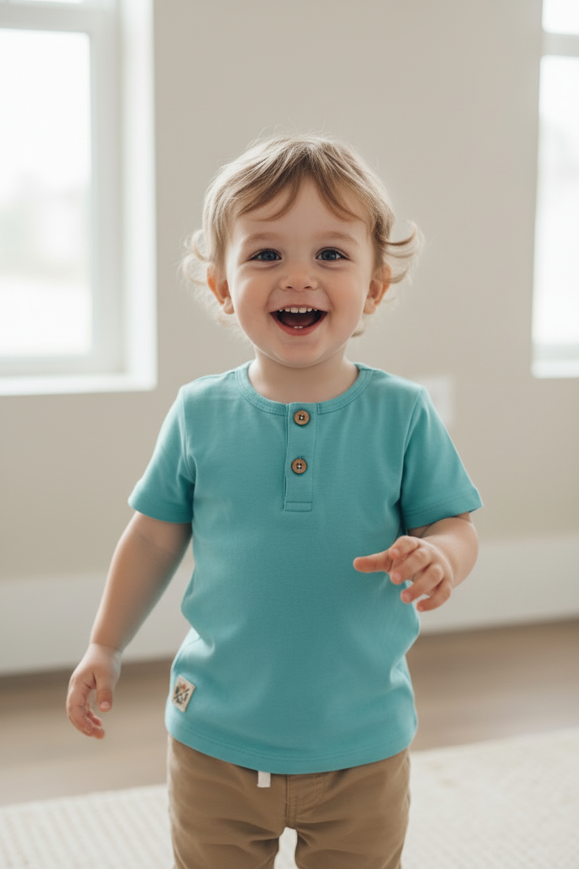 T-shirt à col boutonné