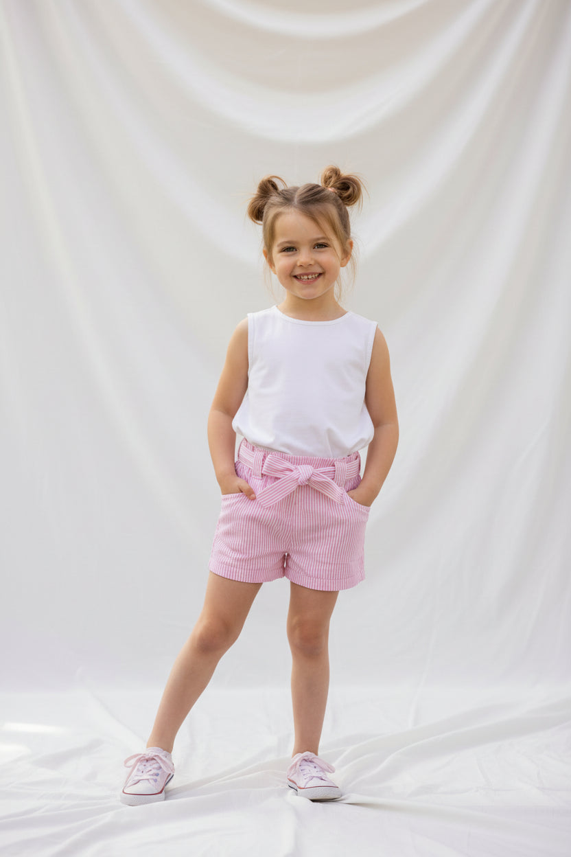 Short nouée rayée