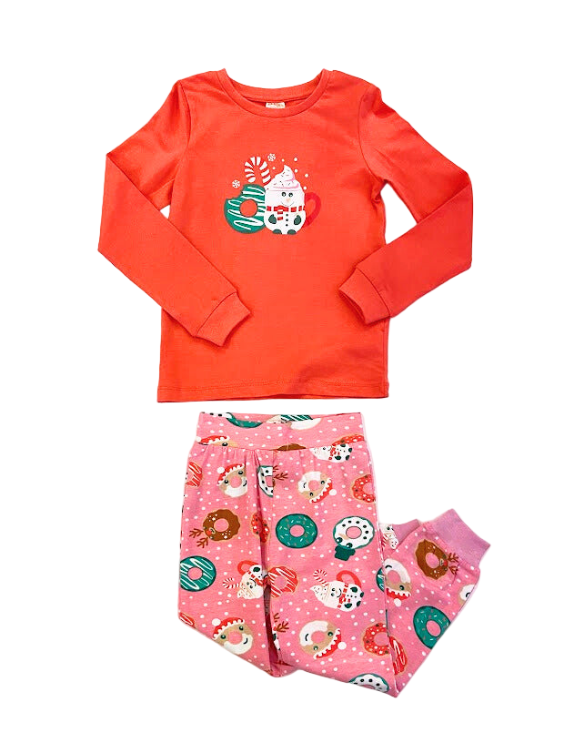 Ensemble pyjama beigne de Noel rose enfants
