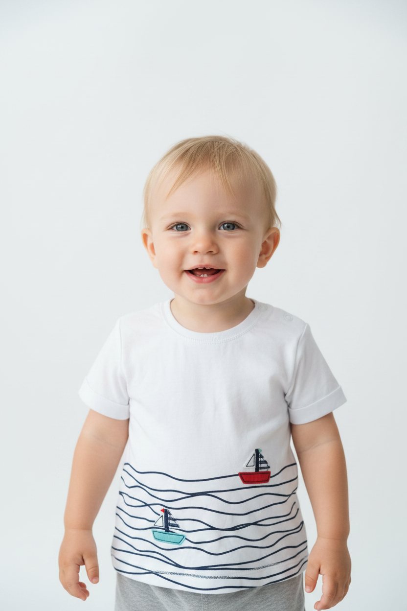 T-shirt voilier sur l'océan