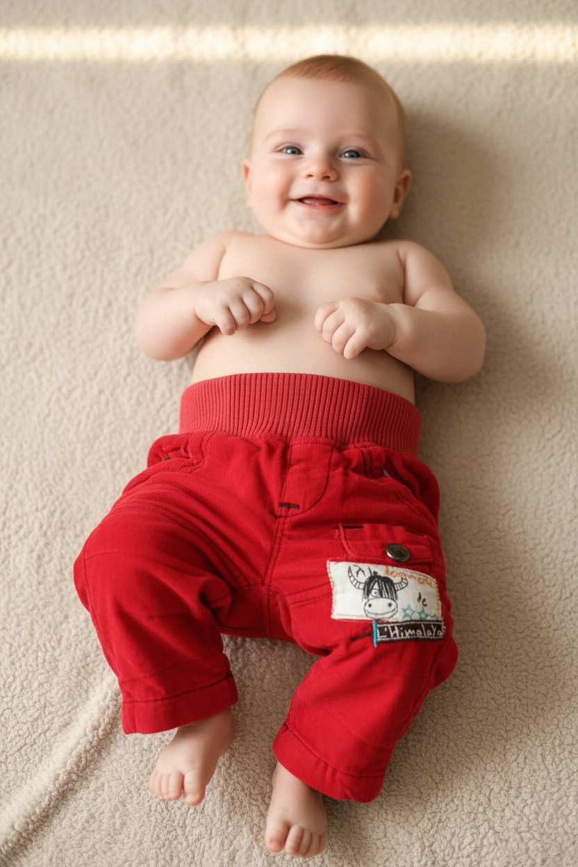 Pantalon rouge Corduroy "à la découverte de l'Himalaya