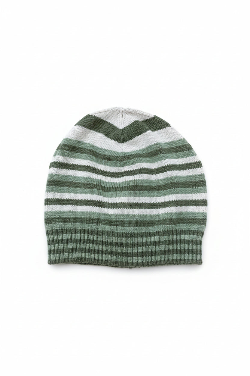 Tuque Rayé Vert pâle, beige, vert foncé