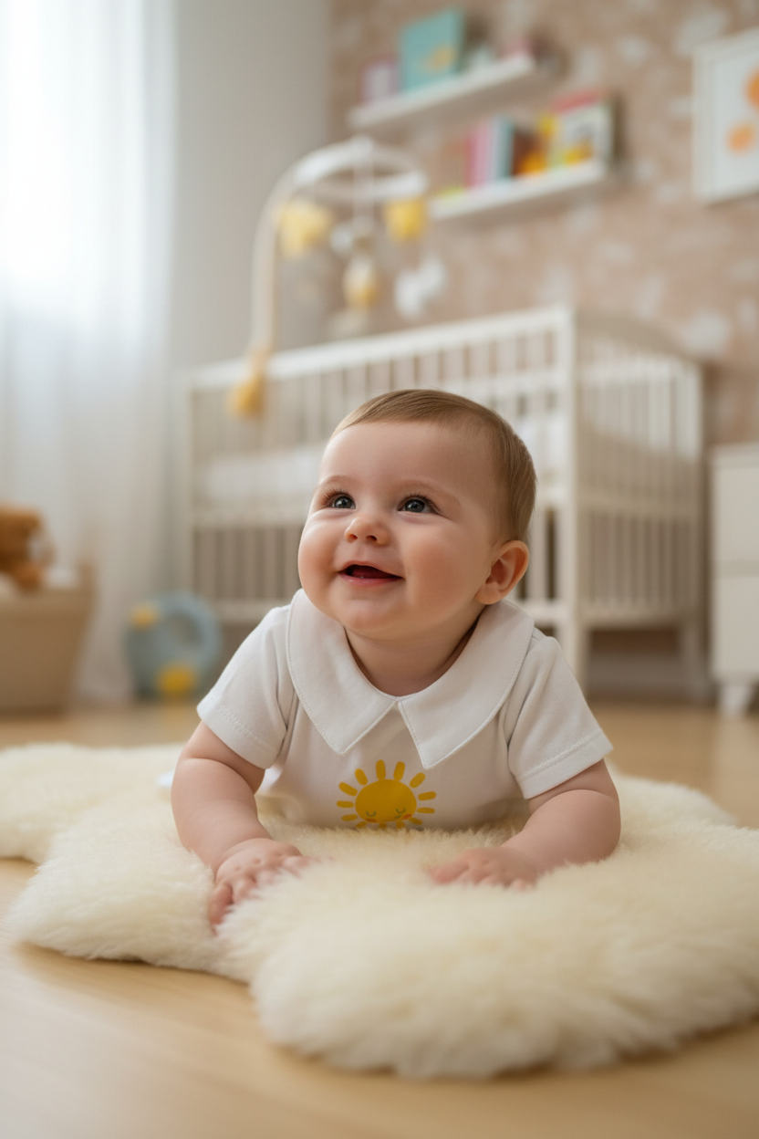 Haut blanc avec Collet - motif soleil