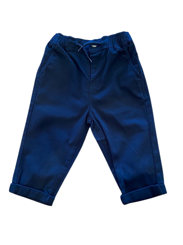 Pantalon marine rebord roulé