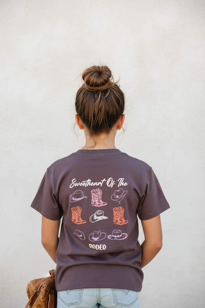 T-shirt mauve imprimé Nashville Tennessee et rodéo