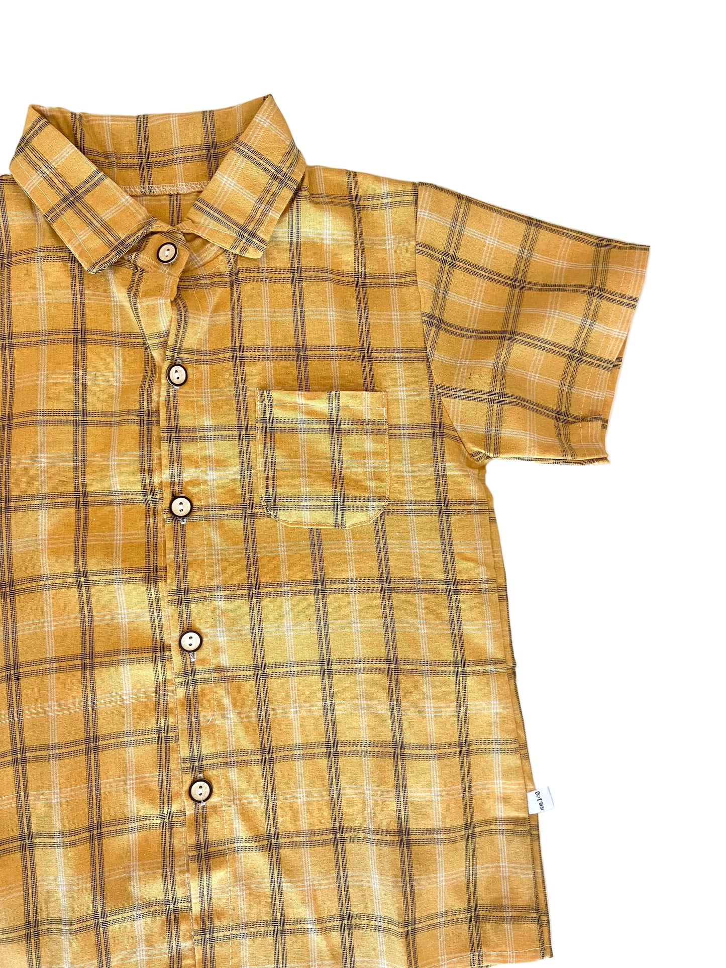 Chemise jaune à carreaux