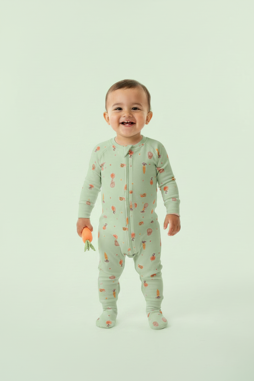 Pyjama / Grenouillère en coton bio | Jardin