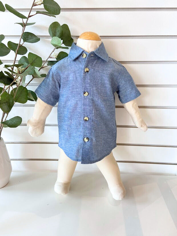 Chemise unie Bleue