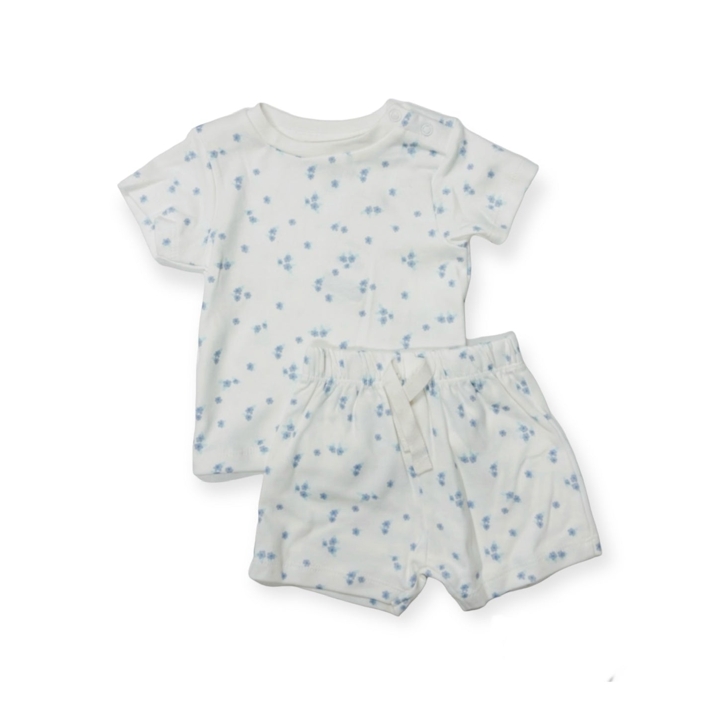 Pyjama 2 pièces Fleurs bleus Coton bio