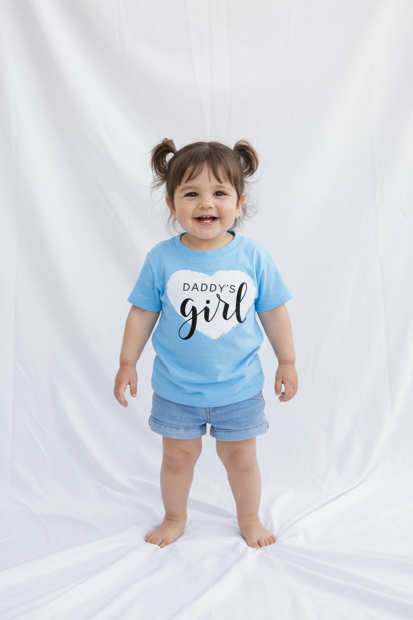 T-Shirt Daddys's Girl - Bleu Ciel