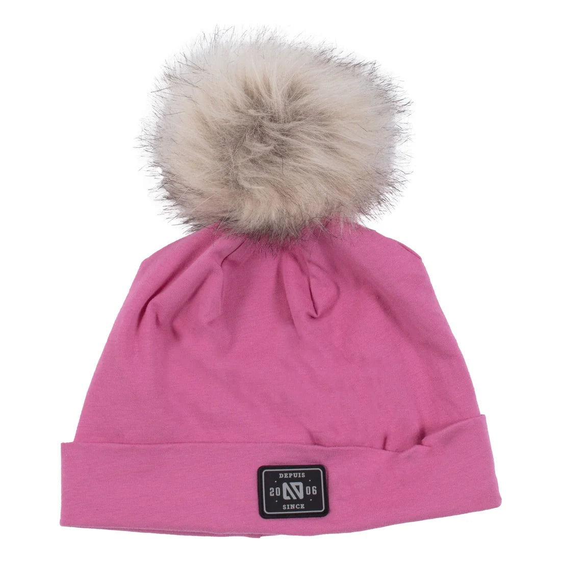 Tuque en jersey doublée en micropolaire Rose
