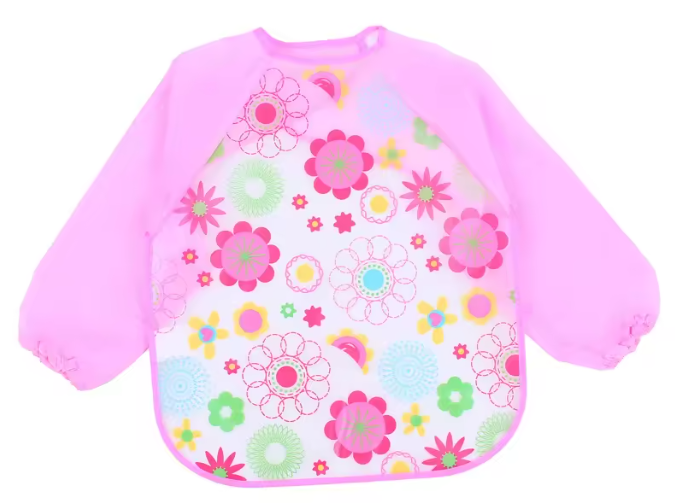 Bavoirs imperméables à manches longues pour tout-petits - Modèle Fleurs en fête