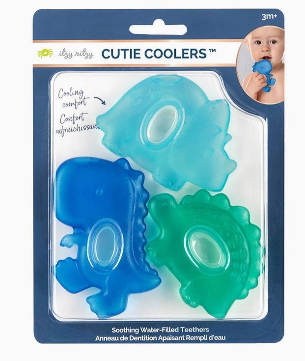 Anneaux de dentition remplis d'eau Cutie Coolers (Lot de 3 ) - Les amis Dinosaures