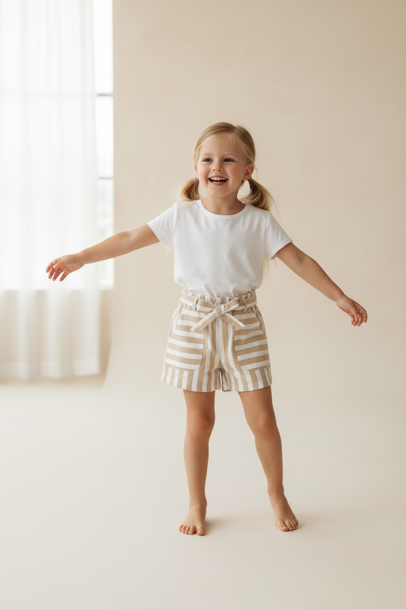 Short à rayures