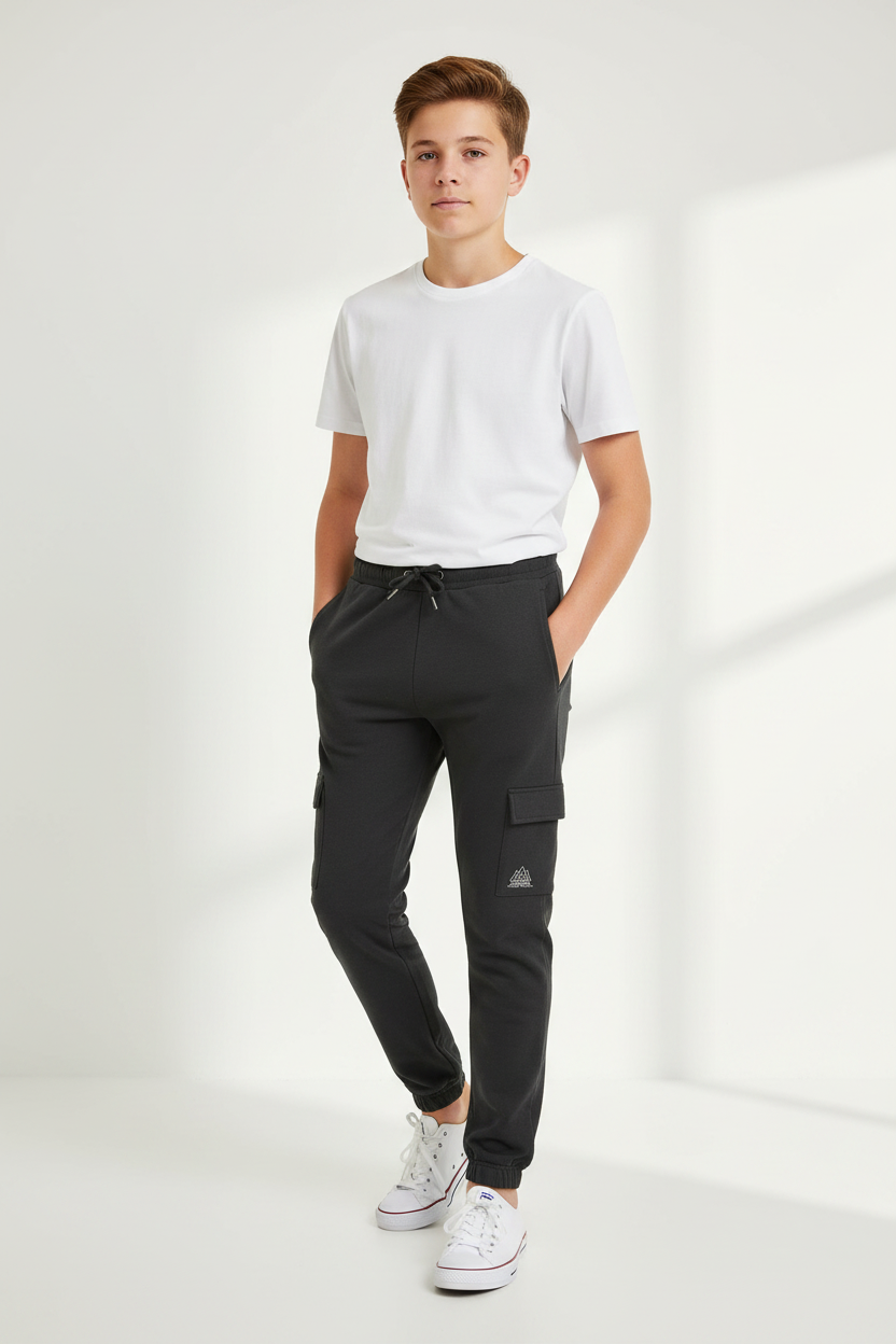 Jogger noir à poches cargo