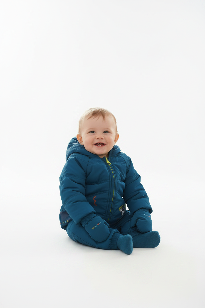 Manteau d'hiver motif pingouin et bateau