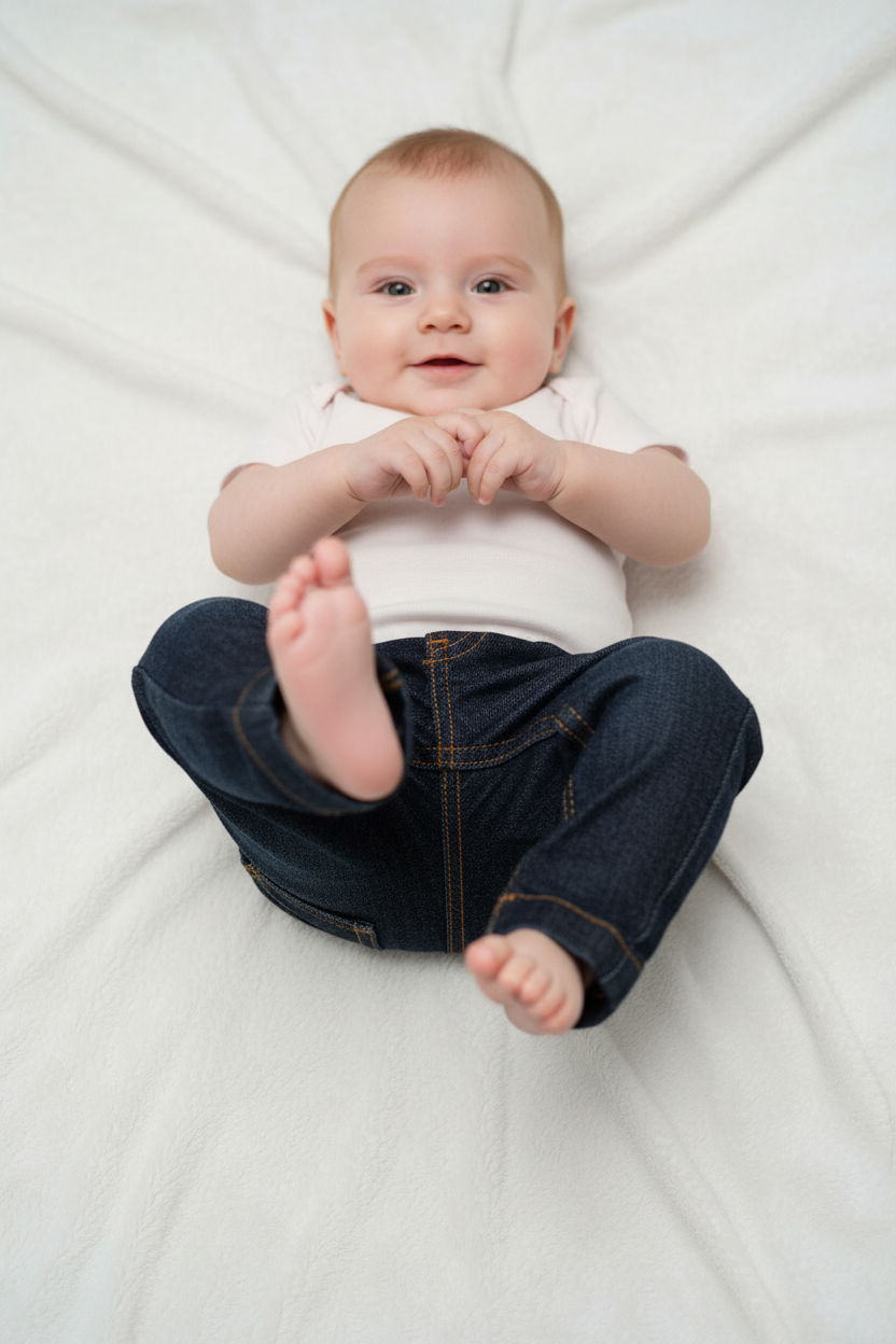 Jeans bleu foncé Petit coeur sophistiqué