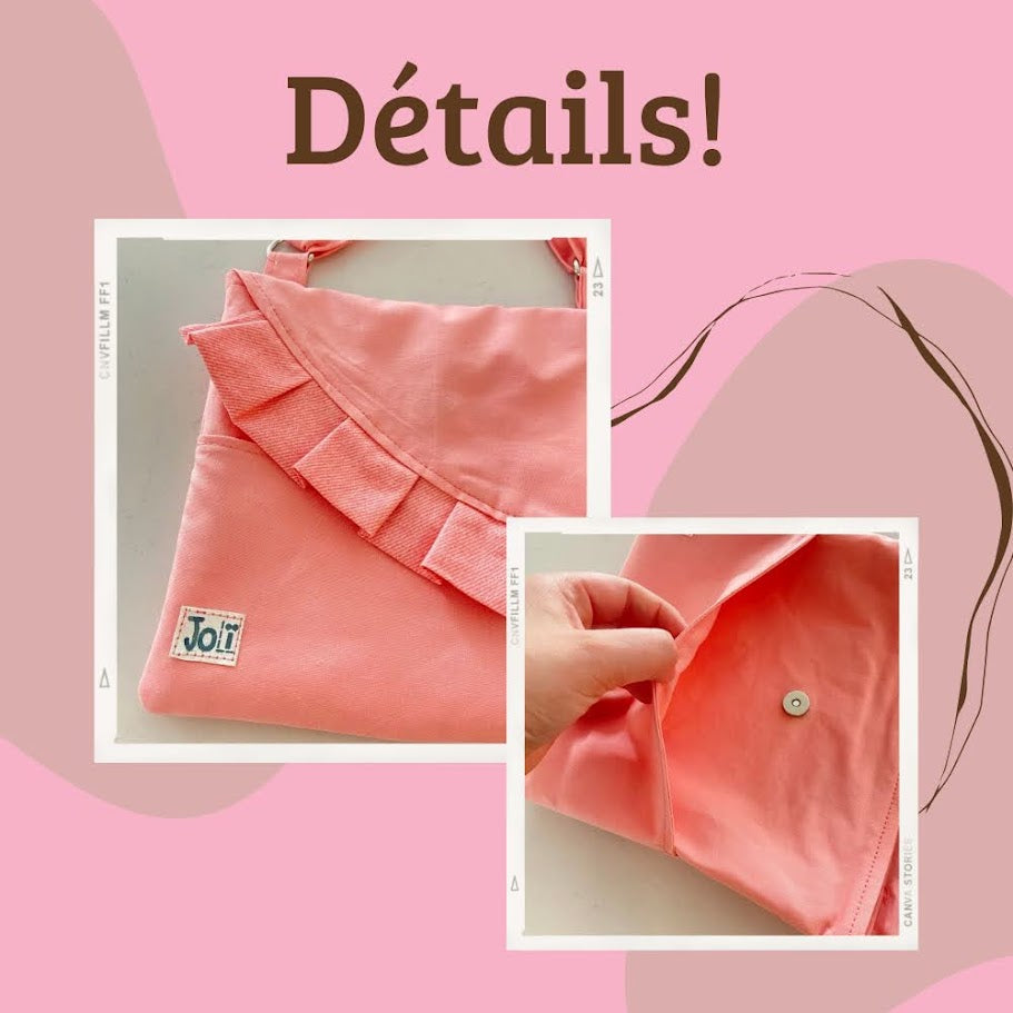 Sac à bandoulière carrée rose - Jolï