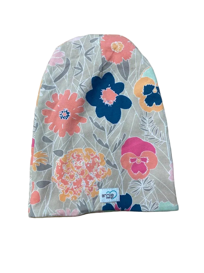 Tuque mi-saison fleuri
