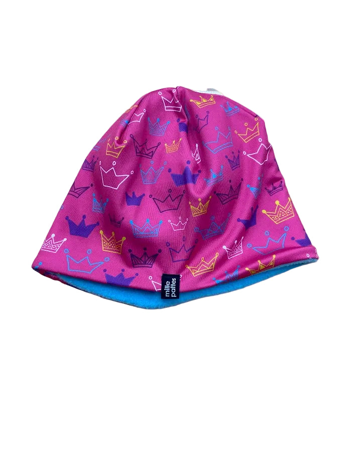 Tuque rose couronne de princesse