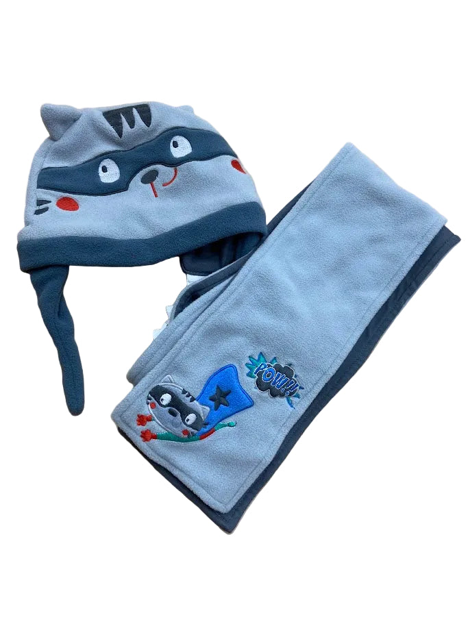 Ensemble tuque et foulard raton laveur taille 52