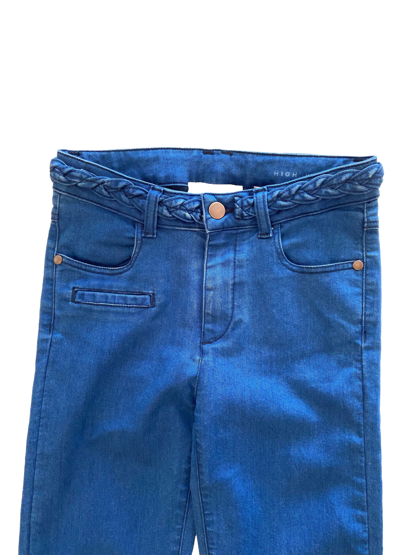 Jean ceinture tresser et patte d'éléphant