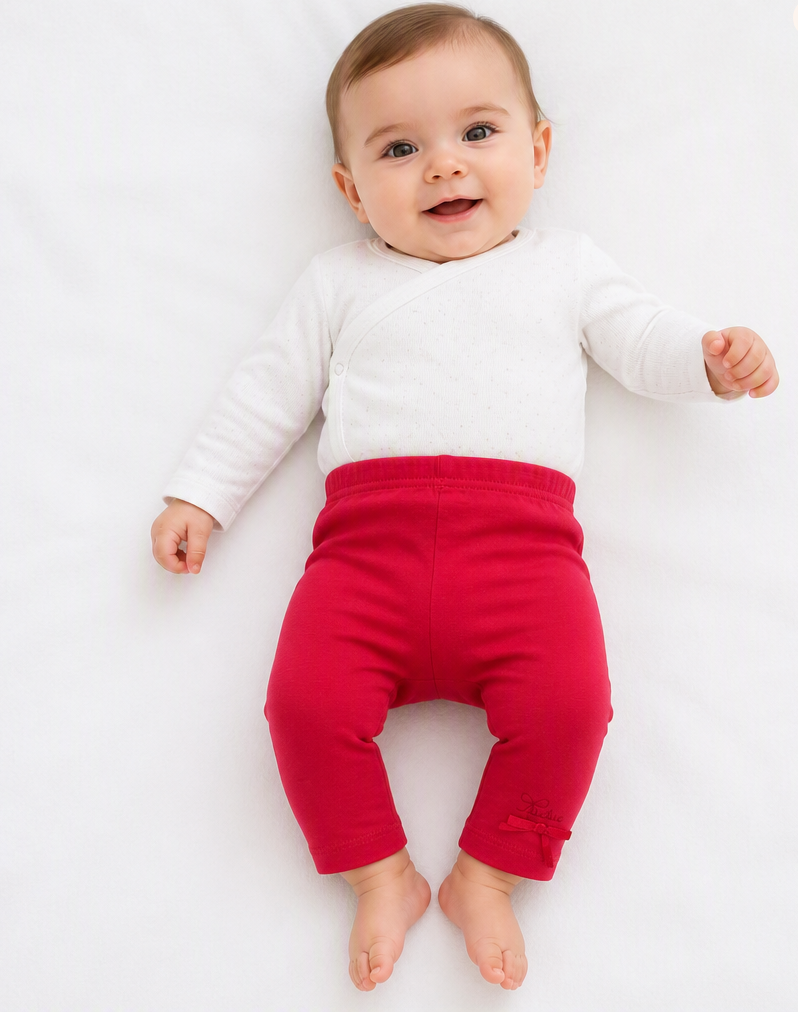Legging Rouge petit nœud décoratif