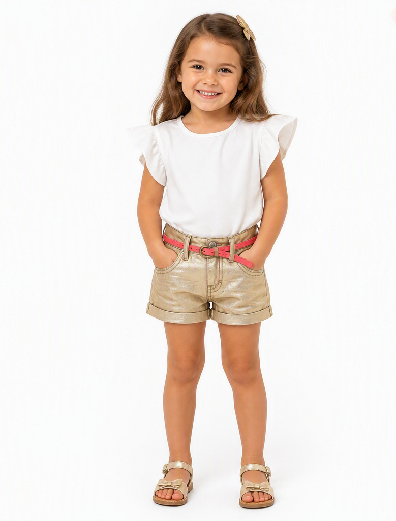 Shorts en Jean Or Brillant