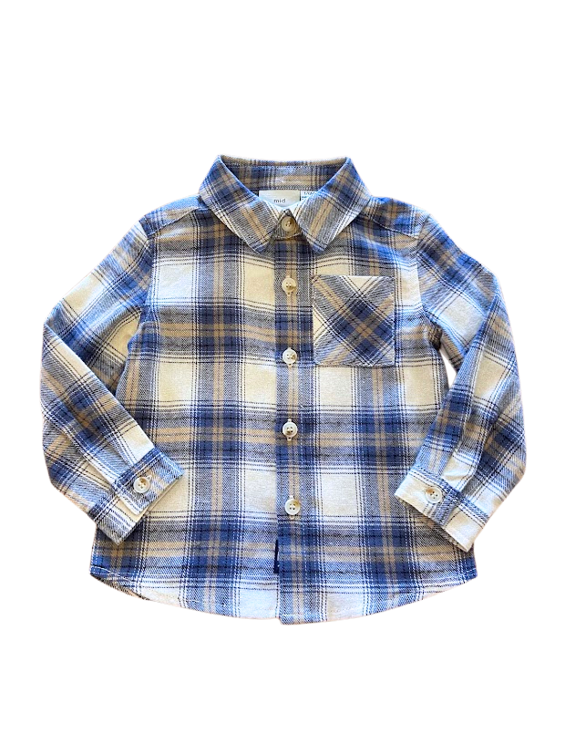 Chemise à carreaux bleu
