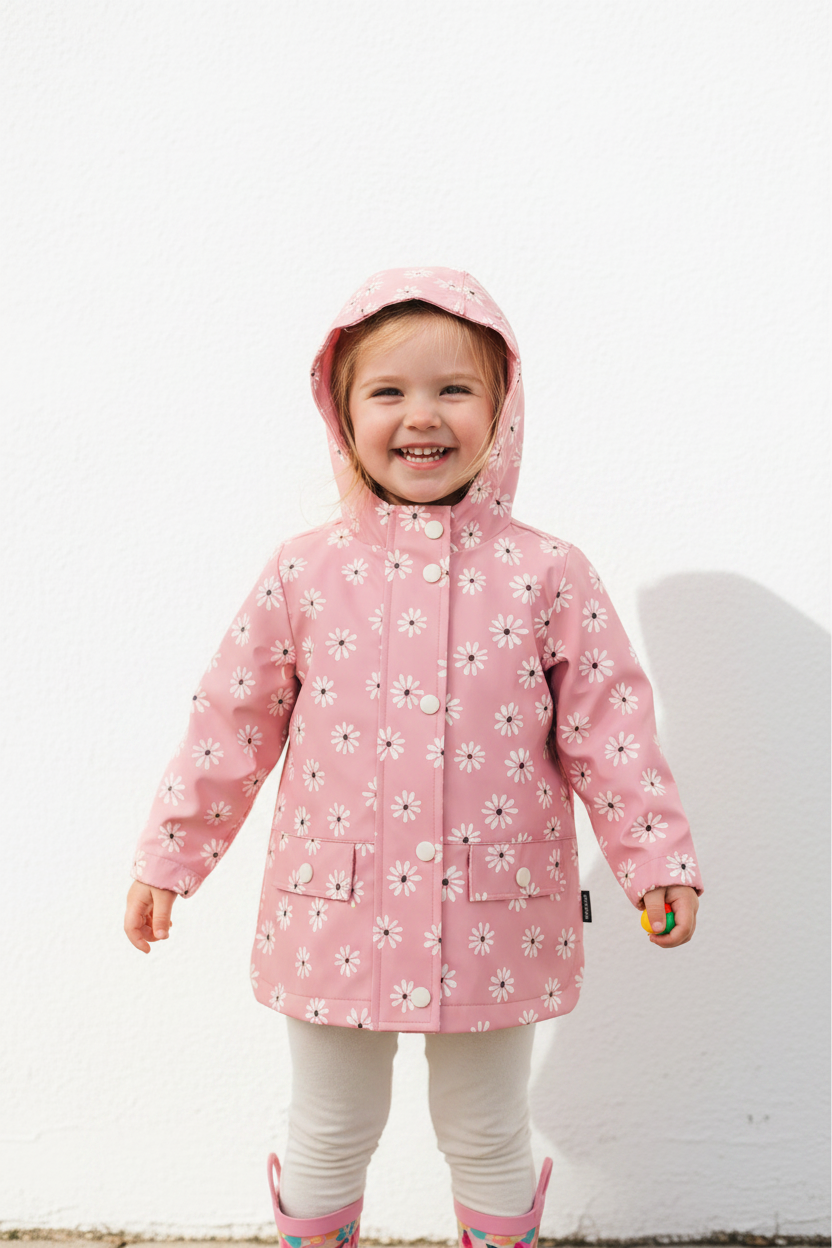 Manteaux de pluie Rose marguerite imperméable