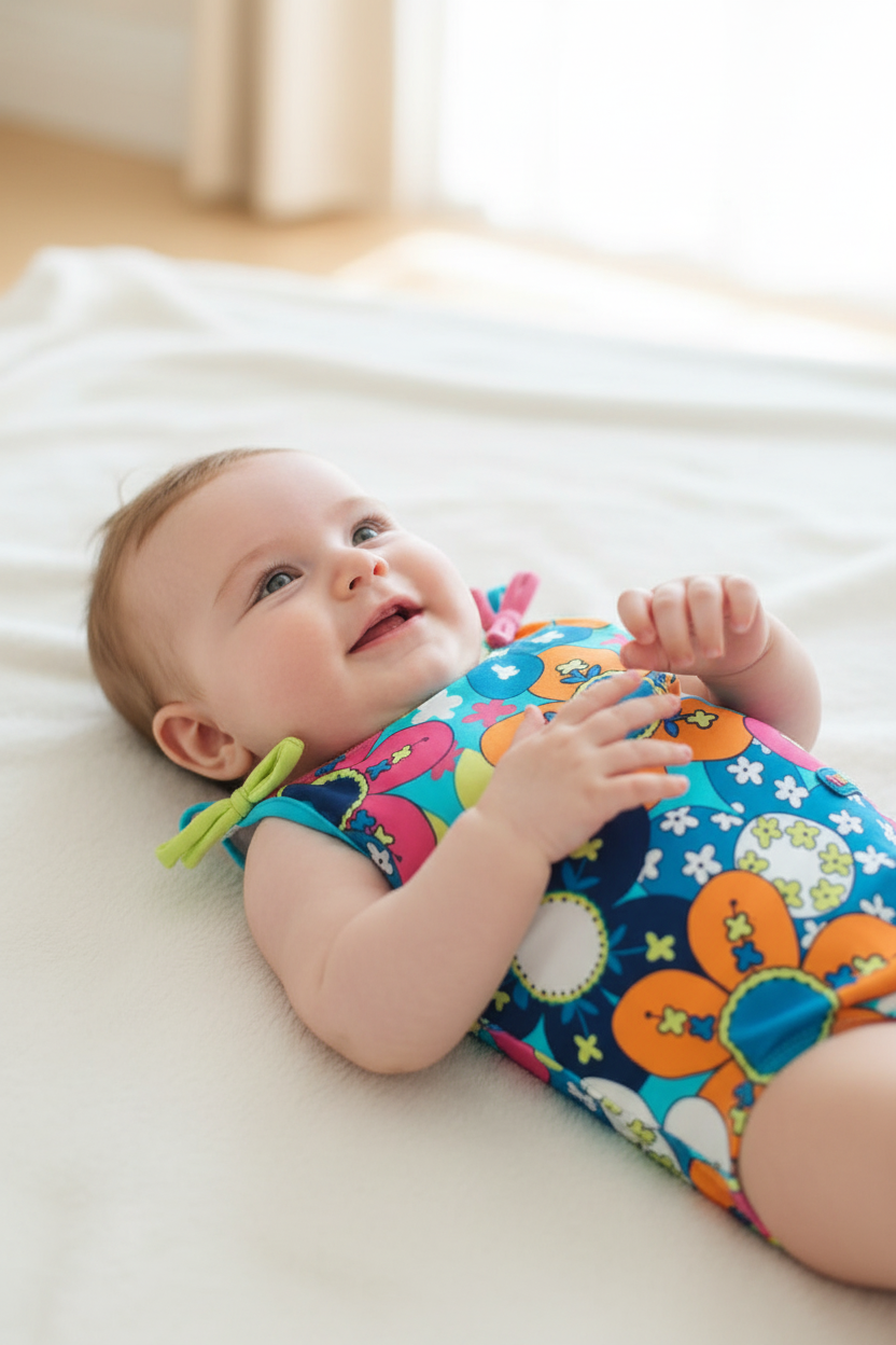 Maillot Fleuri avec Boucles aux bretelles
