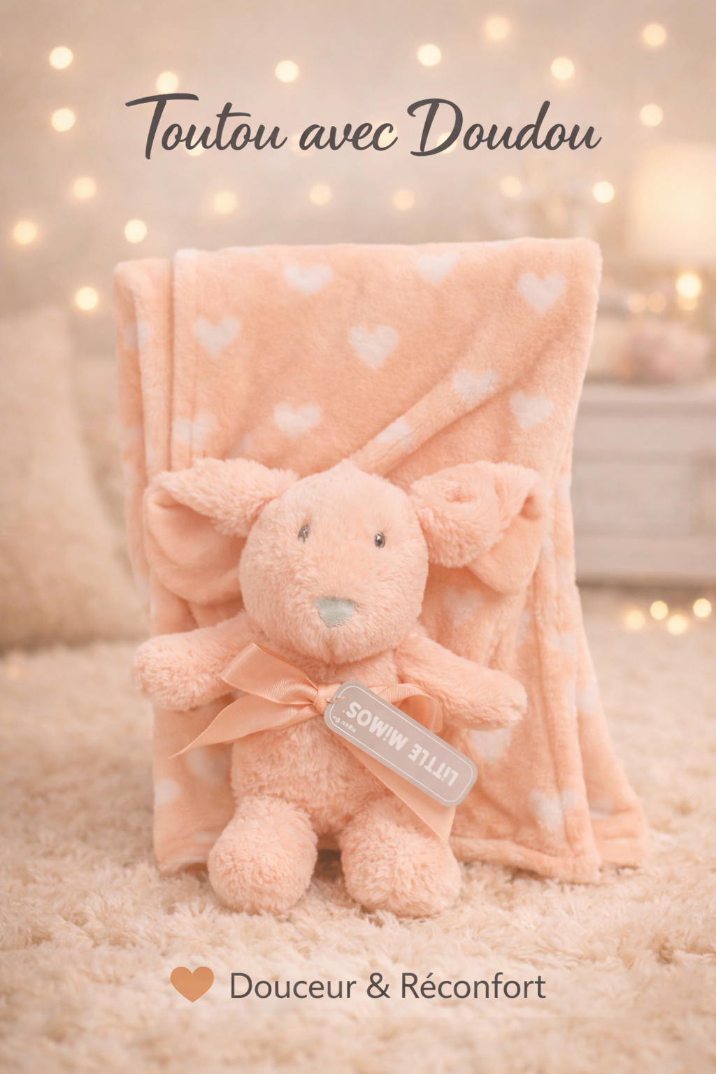 Couverture pour Bébé Little Mimos avec Peluche -Modèle Lapin