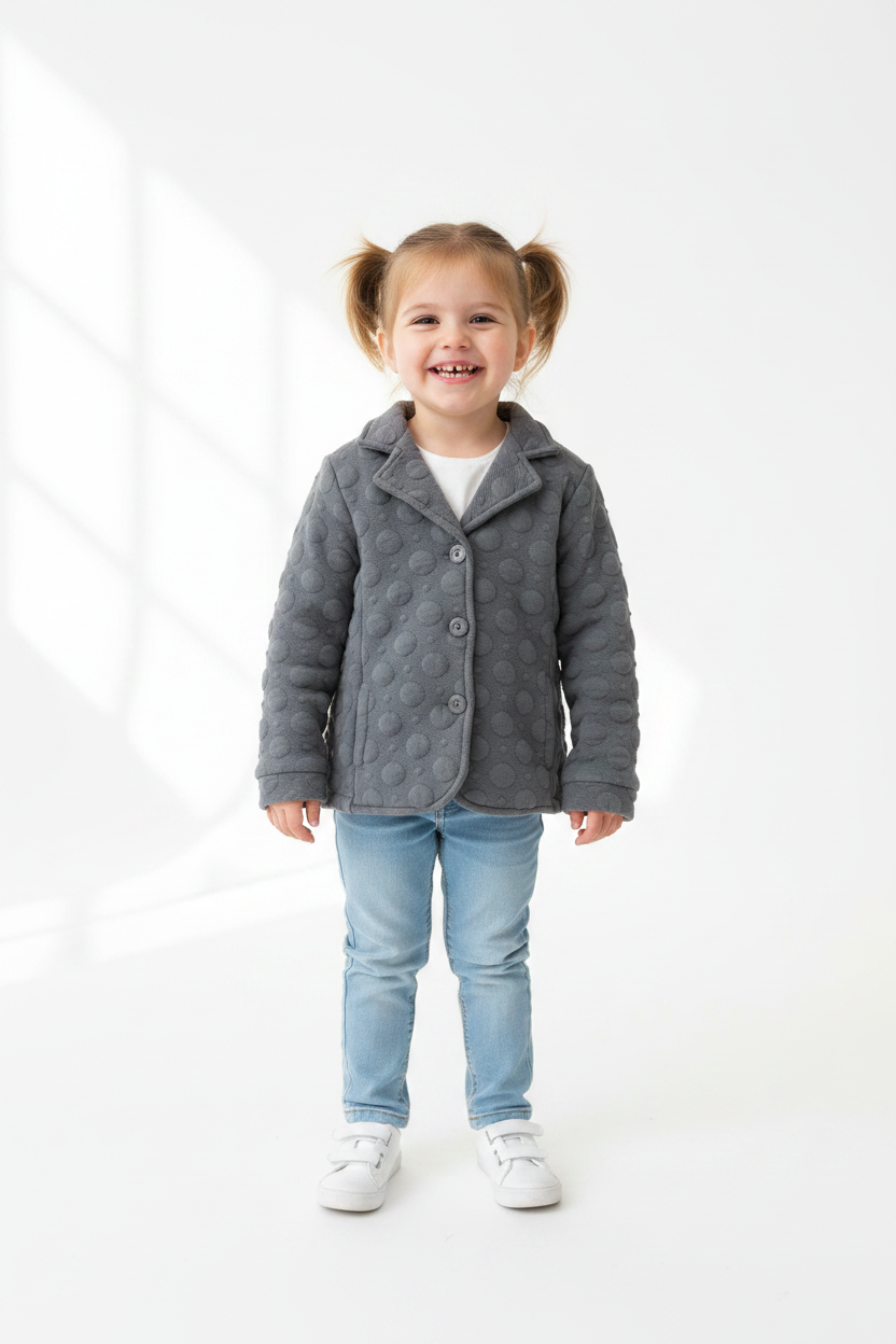 Manteau automne -Gris texturé