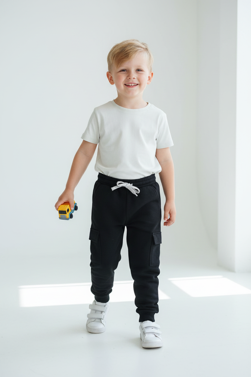 Pantalon Jogger Cargo ouaté - Noir
