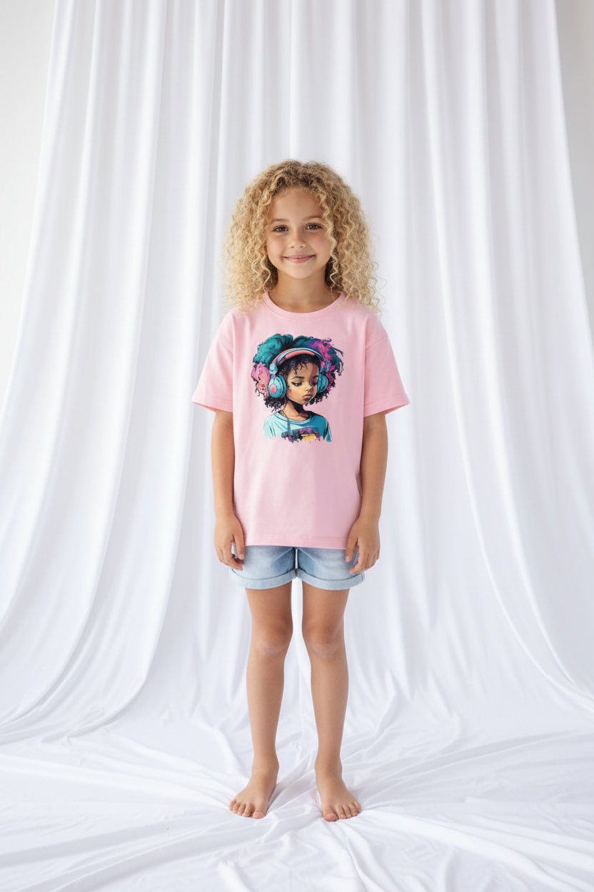 T-shirt rêveuses de Musique- Rose