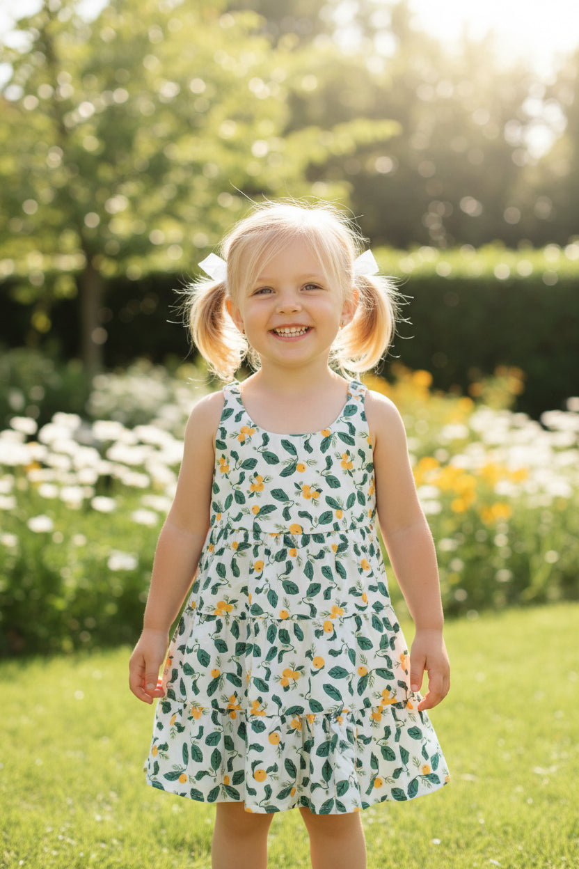 Robe à Motif d'Orange avec ces Feuilles