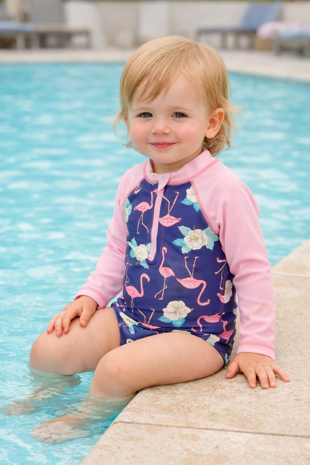 Maillot de Bain Protection UV -Modèle Flamant Rose