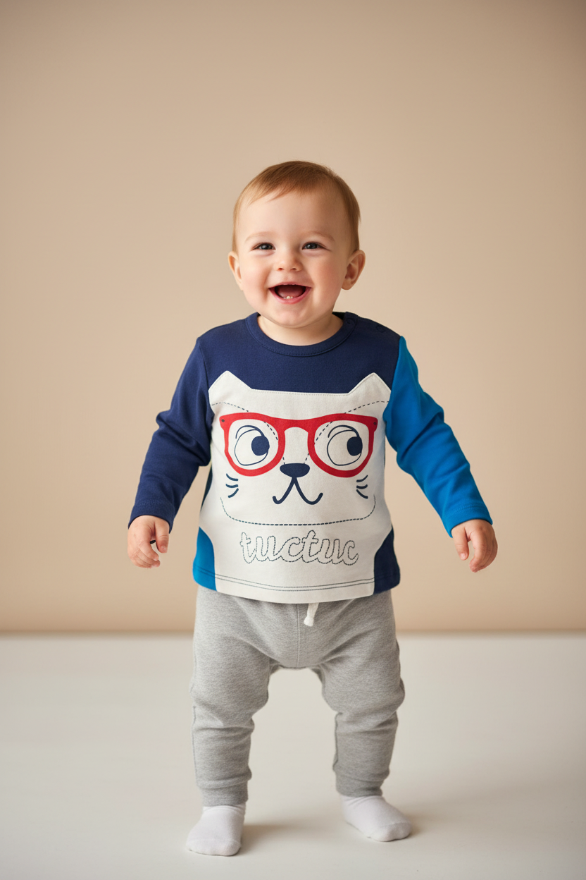 Chandail manche longue MR Chat a Lunette
