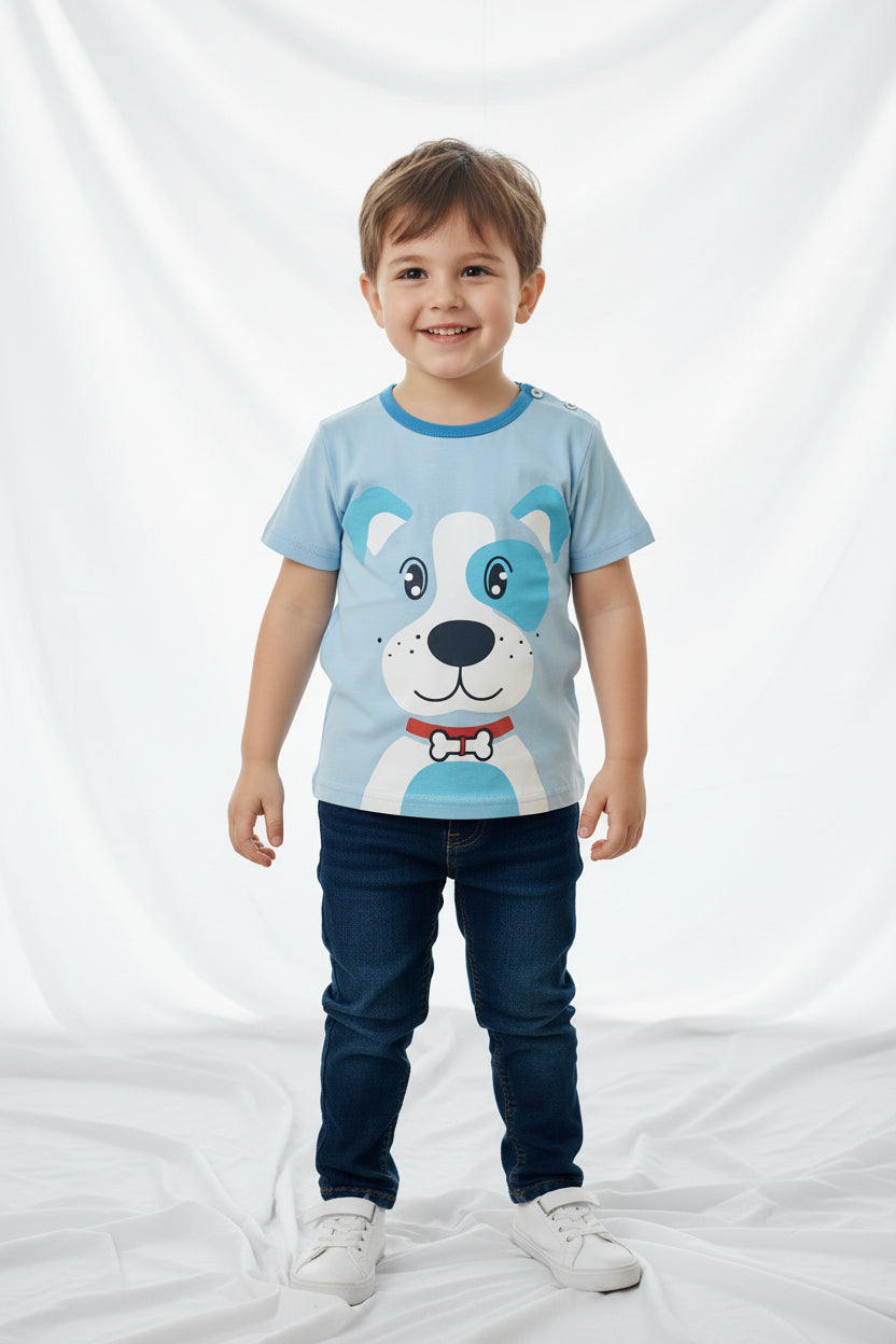 T-shirt Bleu Chien