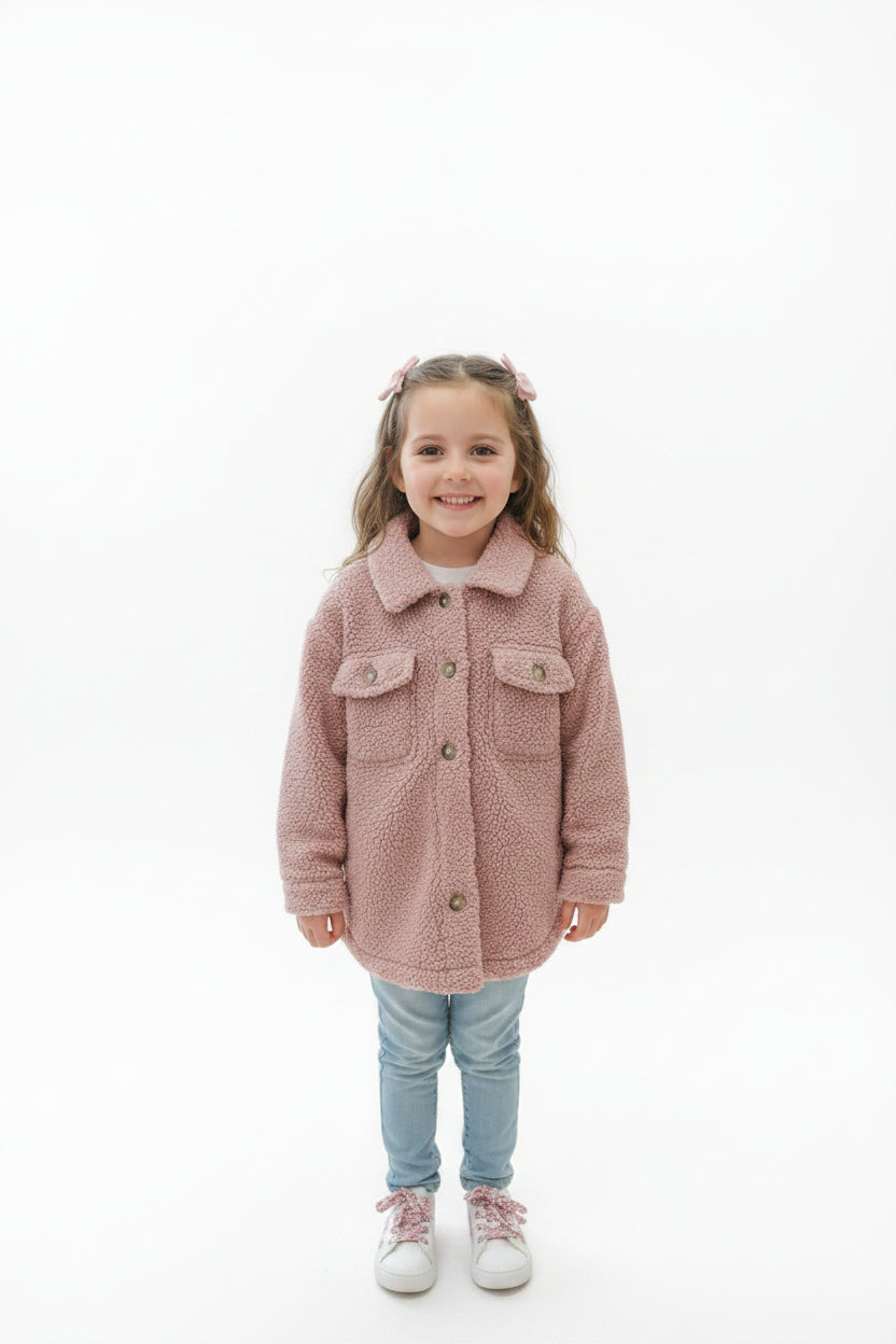Veste en peluche rose – douceur & confort
