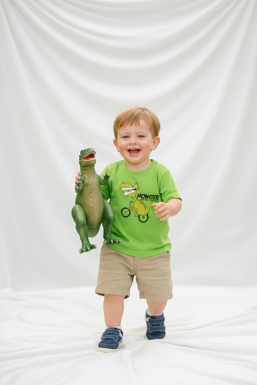 T-Shirt Dino en Vélo