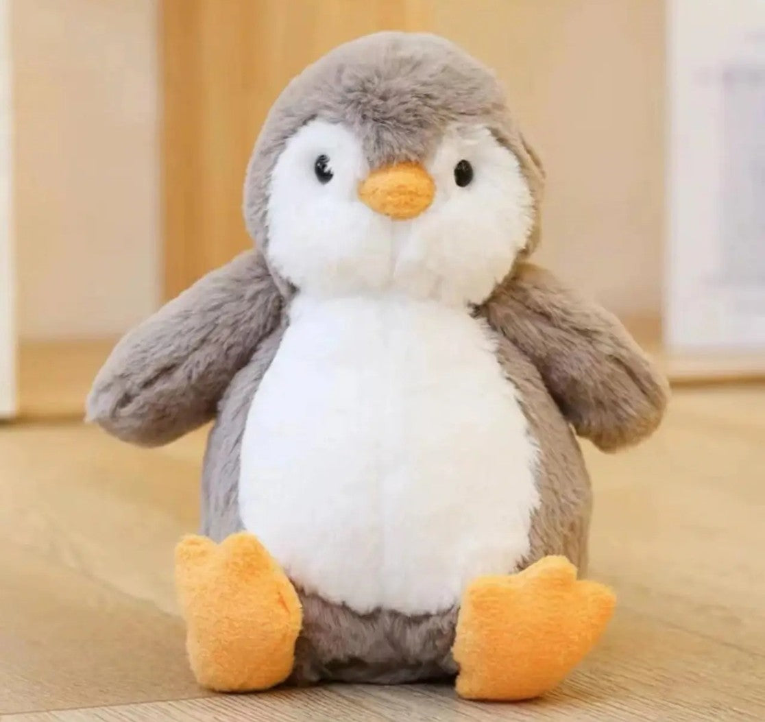Peluche Pingouin Brun et blanc ultra douce & réconfortante 🧡