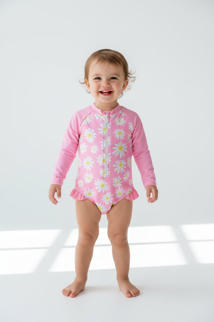 Maillot de bain protection Uv - Rose Marguerite