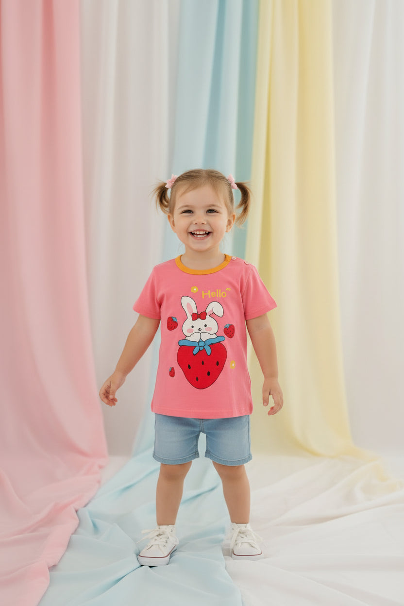 Chandail rose « Hello Bunny »