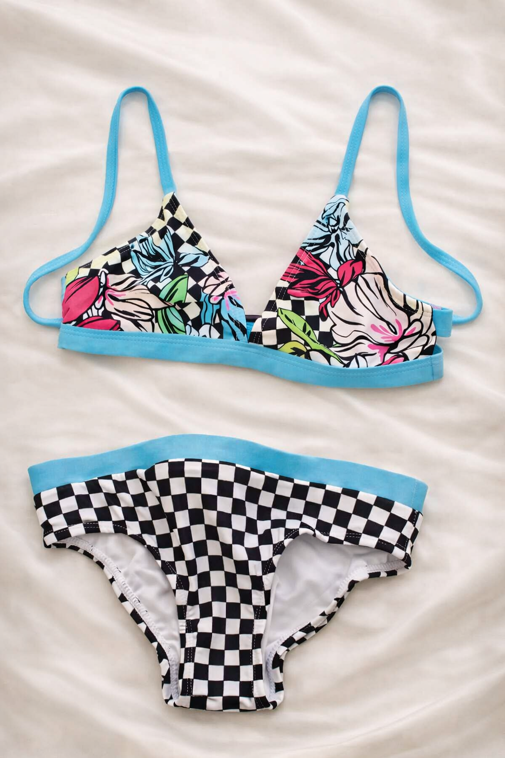 Maillot deux pièces tropical & graphique