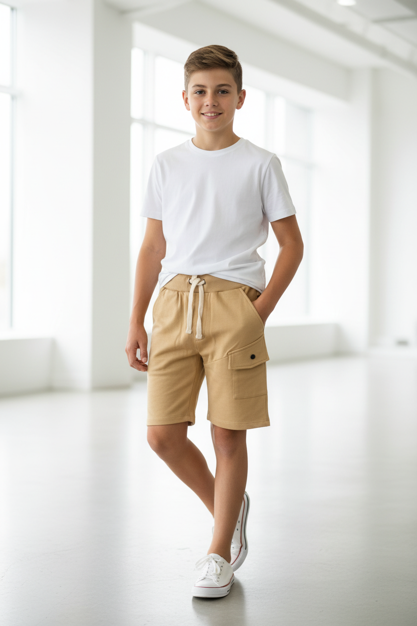 Short de jogging beigge style cargo
